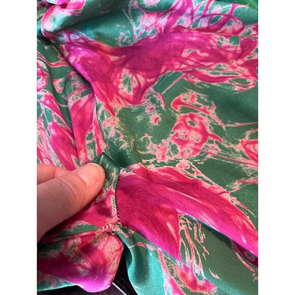 QUQA satin ruffle hem maxi dress/mumu/kaftan/house dress - Picture 3 of 8